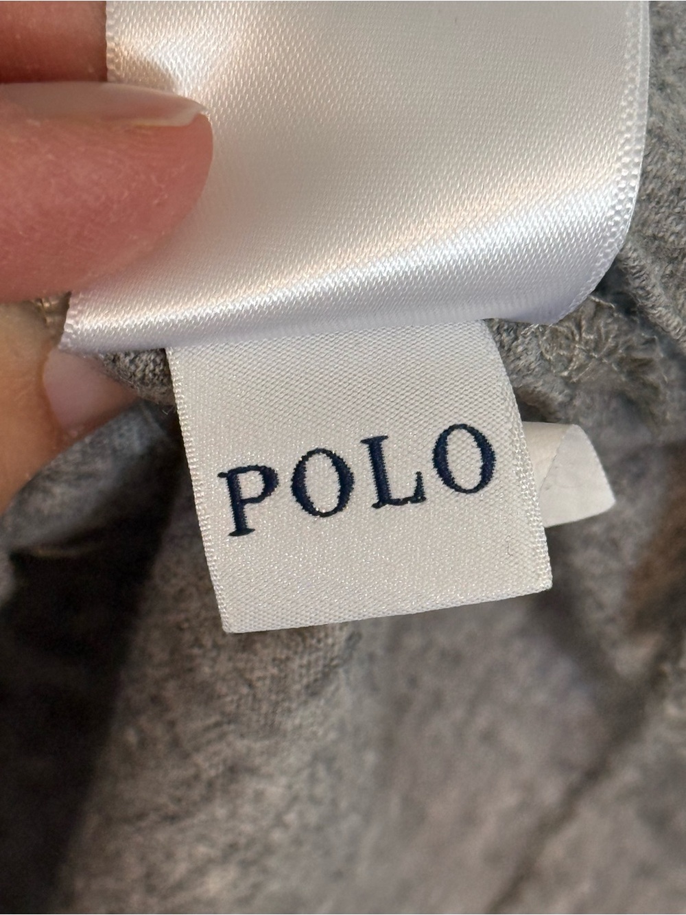 Polo by Ralph Lauren Heather Gray V-Neck Long Sleeve Tee - Picture 5 of 6